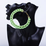 Oversized Twist Link Hoop Earrings