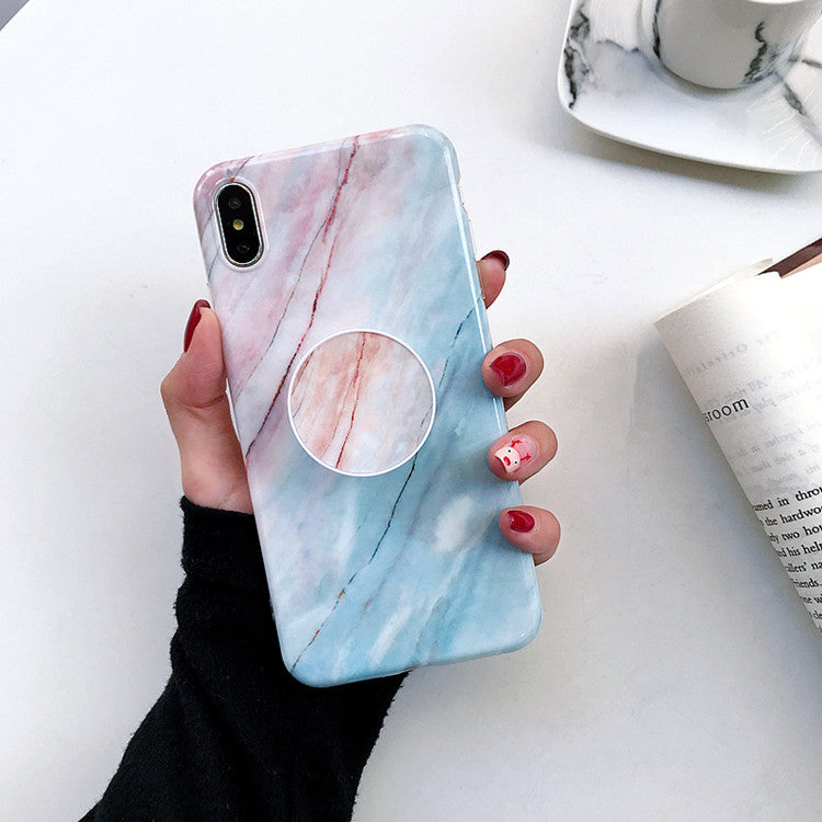 Marble Design IPhone Case with Pop Socket