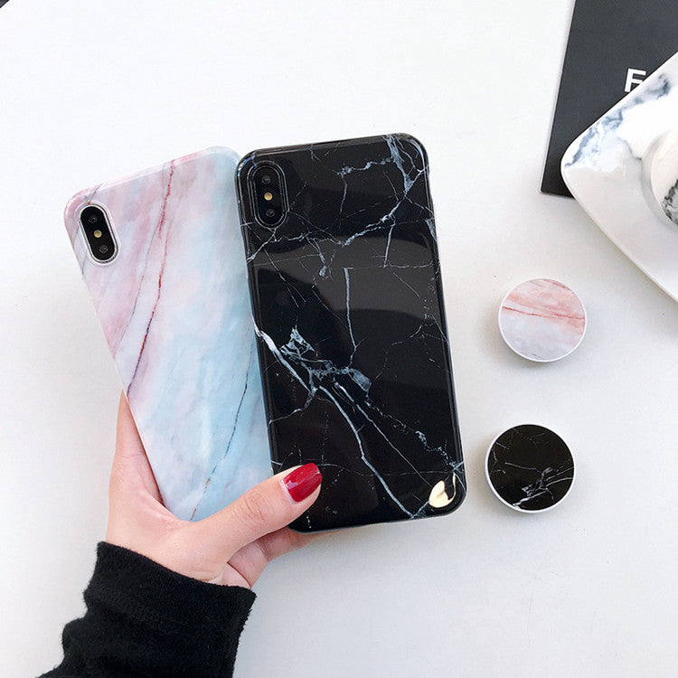 Marble Design IPhone Case with Pop Socket