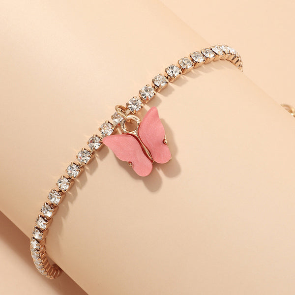 Diamond Butterfly Anklet