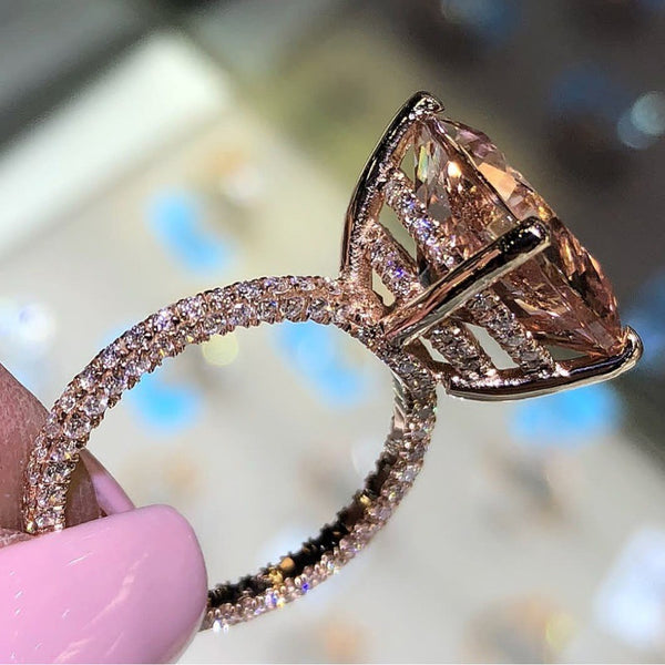 Rose Gold Square Diamond Ring