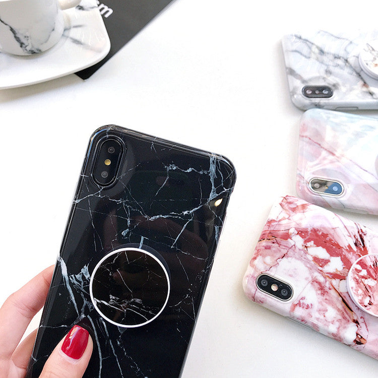 Marble Design IPhone Case with Pop Socket