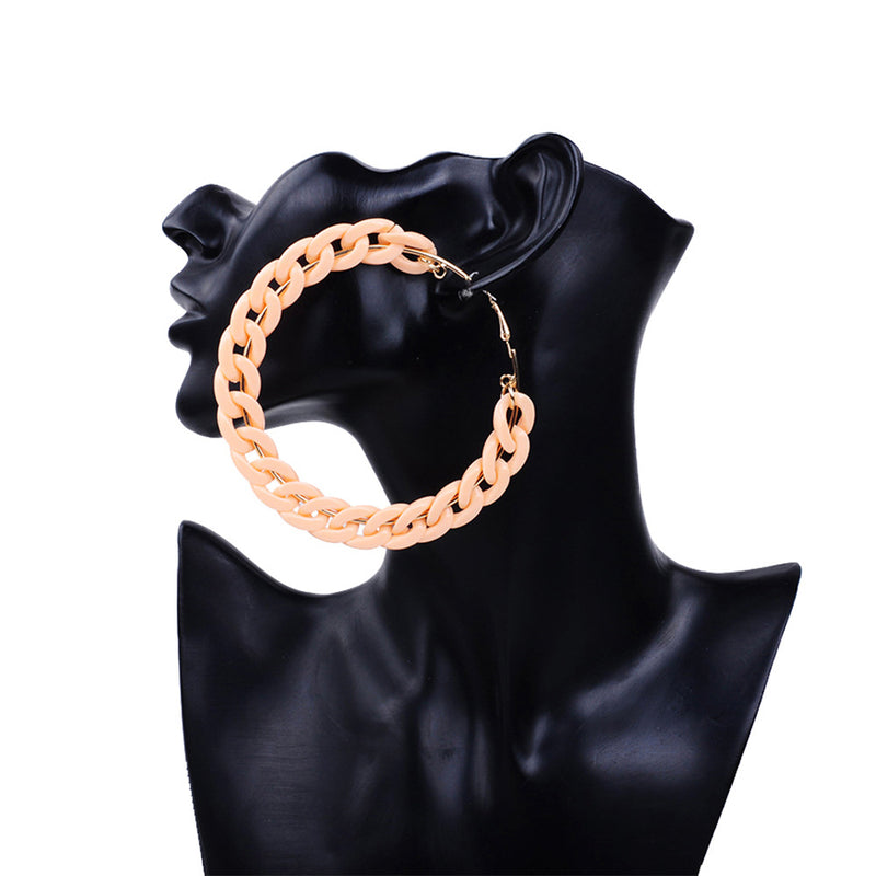 Oversized Twist Link Hoop Earrings