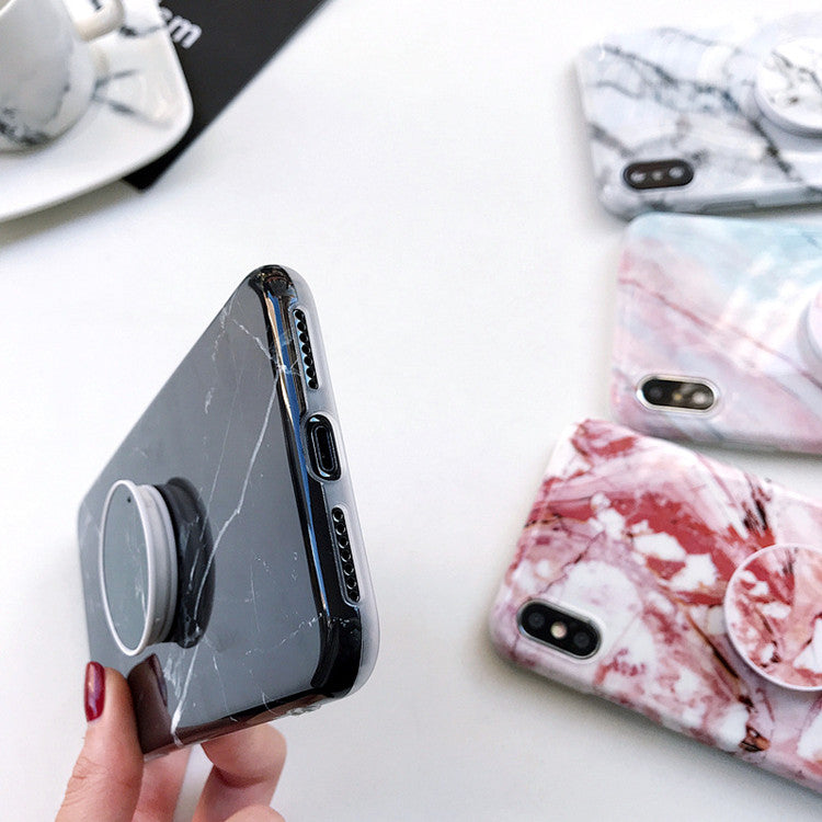 Marble Design IPhone Case with Pop Socket