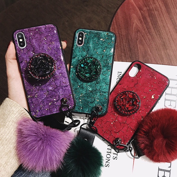 Velvet IPhone Case With Pop Socket